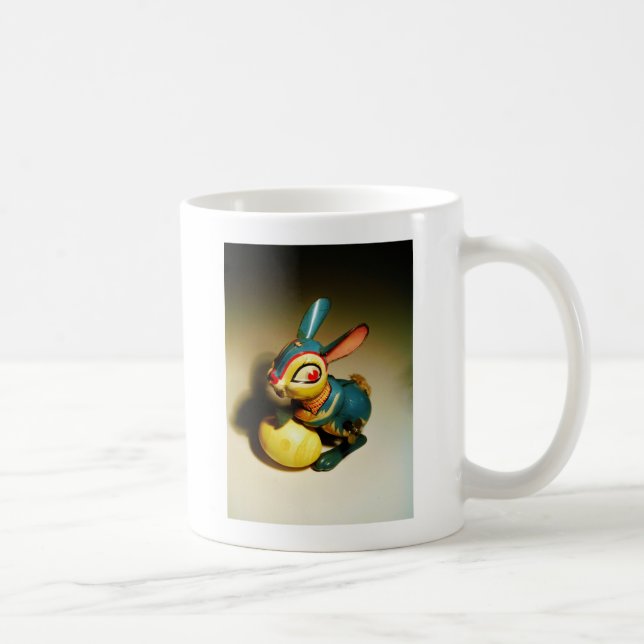 rabbit rabbits toy and easter yellow egg coffee mug (Right)