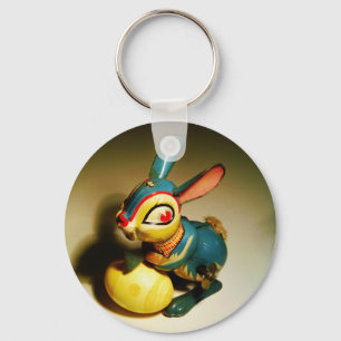 rabbit rabbits toy and easter yellow egg key ring