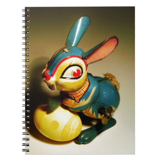 rabbit rabbits toy and easter yellow egg notebook (Front)
