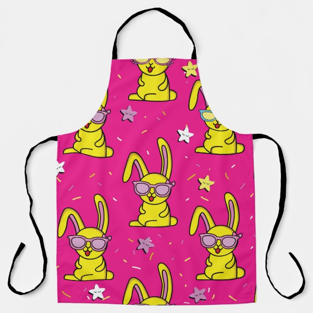 Rabbit Rave: Kids' Pattern Delight Apron (Front)