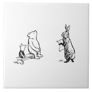 Rabbit Reading to Pooh and Piglet  Tile