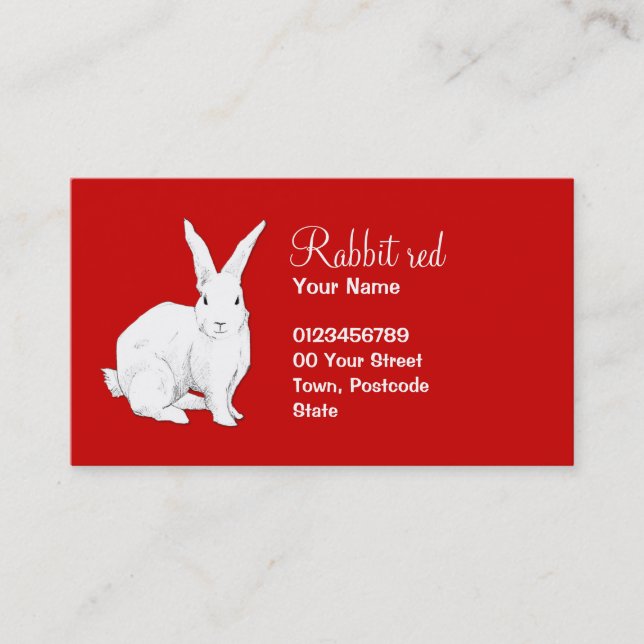 Rabbit red Business Card (Front)
