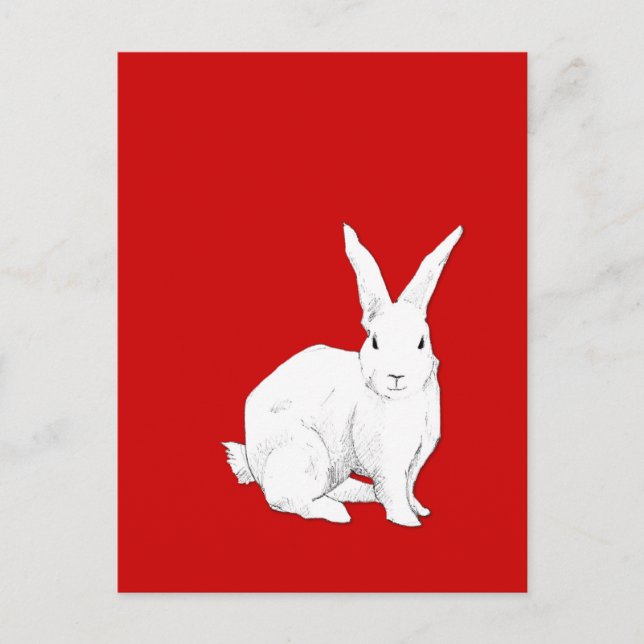 Rabbit red Postcard (Front)