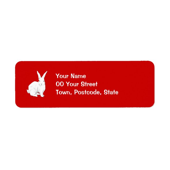 Rabbit red Return Address Label (Front)