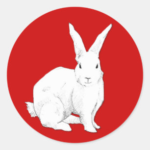 Rabbit red Sticker