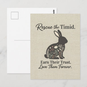 Rabbit Rescue Floral Earth Tone Appreciation Postcard