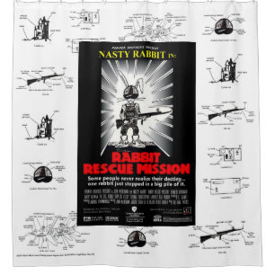 RABBIT RESCUE MISSION shower curtain