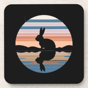 Rabbit Retro Sunset Coaster