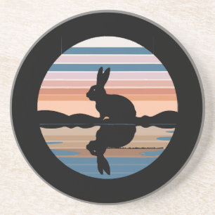 Rabbit Retro Sunset Coaster