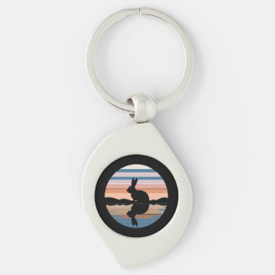 Rabbit Retro Sunset Key Ring