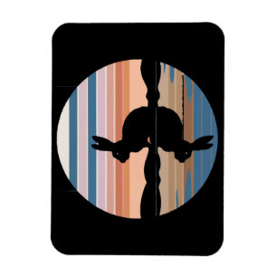 Rabbit Retro Sunset Magnet