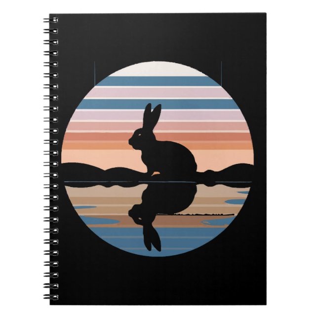 Rabbit Retro Sunset Notebook (Front)