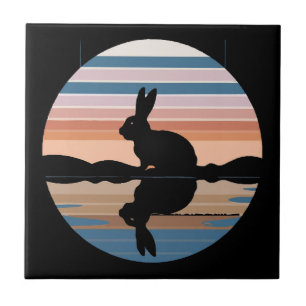 Rabbit Retro Sunset Tile