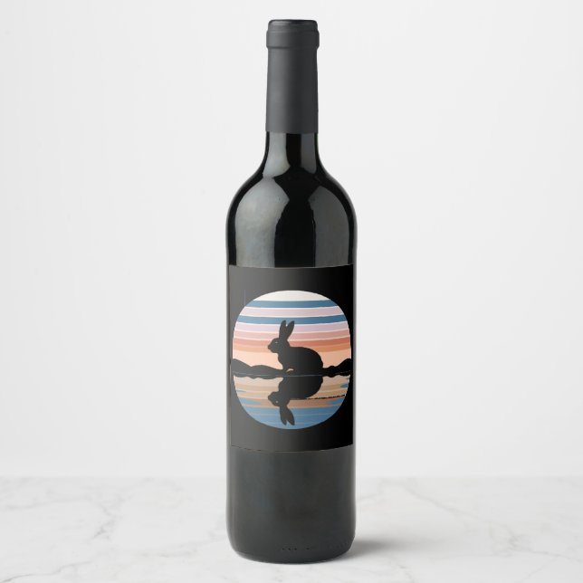 Rabbit Retro Sunset Wine Label (Front)