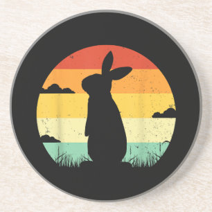 Rabbit Retro Vintage 80s Style Bunny Lover Coaster