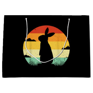 Rabbit Retro Vintage 80s Style Bunny Lover Large Gift Bag