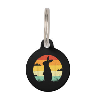 Rabbit Retro Vintage 80s Style Bunny Lover Pet Tag