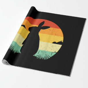 Rabbit Retro Vintage 80s Style Bunny Lover Wrapping Paper