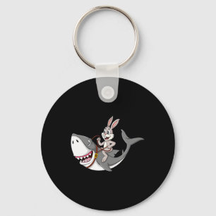 Rabbit Riding Shark Easter Fun Boys Girls Kids Key Ring