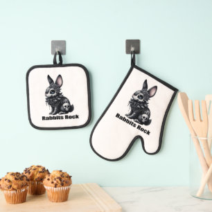Rabbit Rock Oven Mitt & Pot Holder Set