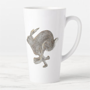 Rabbit Run Running Hopping Fast Art Latte Mug
