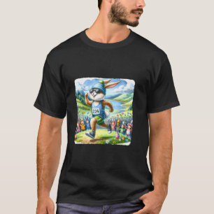 Rabbit Running Marathon With Scenic Landscape East T-Shirt