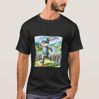 Rabbit Running Marathon With Scenic Landscape East T-Shirt