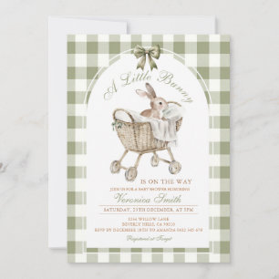 Rabbit Sage Green Bunny Baby Shower Invitation
