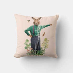 Rabbit Scarecrow Cushion
