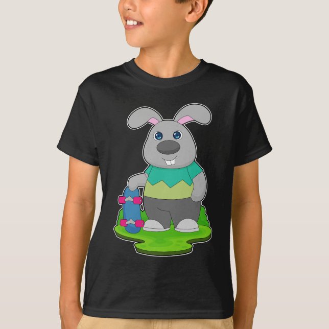 Rabbit Skater Skateboard T-Shirt (Front)