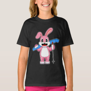 Rabbit Ski Skier Ski poles T-Shirt