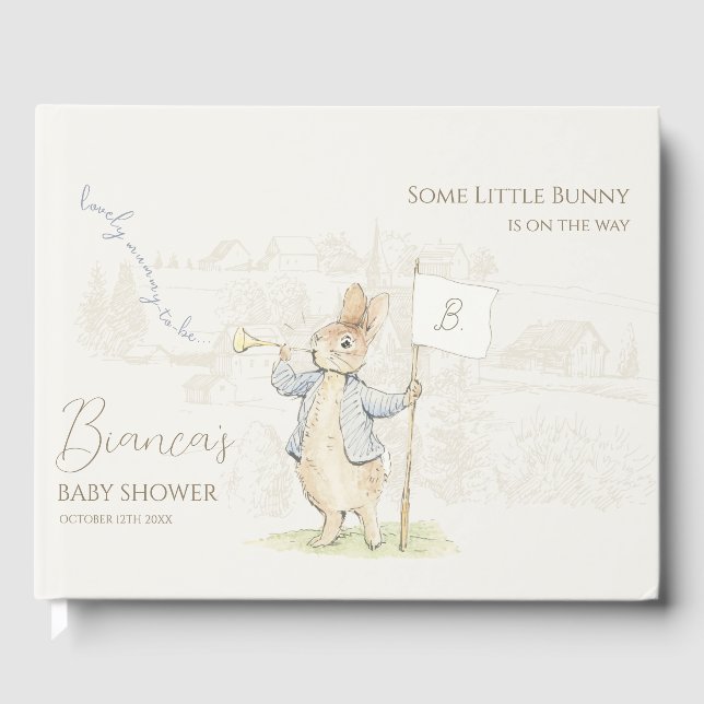 Rabbit Some Bunny Baby Shower Guest Book (Front)