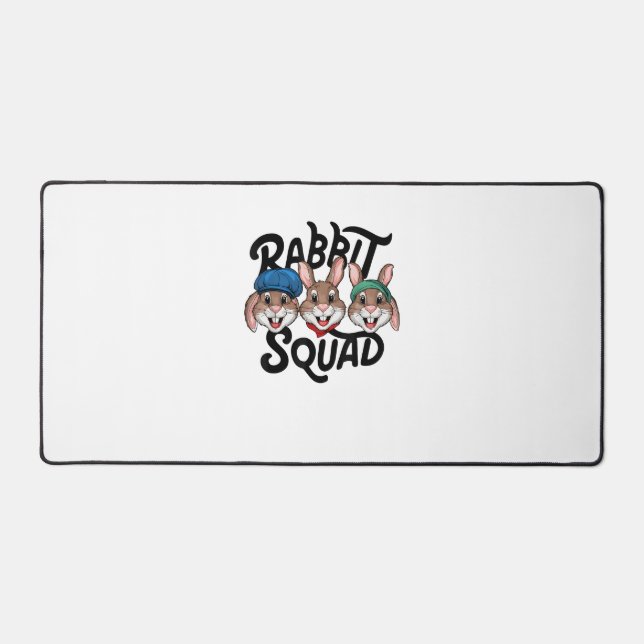 Rabbit Squad TShirt for Rabbit Lover Shirt _ Cool  Desk Mat (Front)