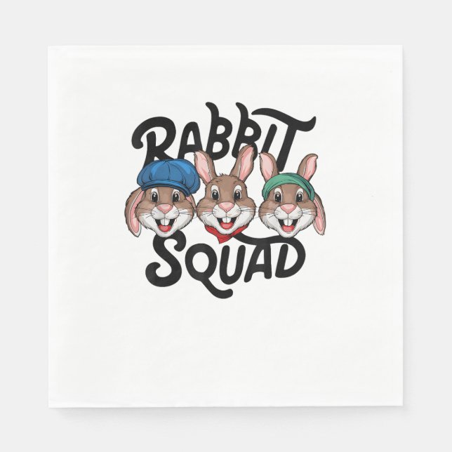 Rabbit Squad TShirt for Rabbit Lover Shirt _ Cool  Napkin (Front)