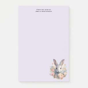 Rabbit Surrounded by Pastel Flowers Cute Post-it Notes