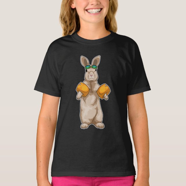 Rabbit Swimming Water wings T-Shirt (Front)