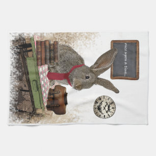 rabbit tea towel