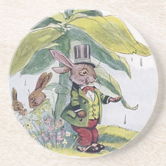 Rabbit Testing for Raindrops Coaster (Front)