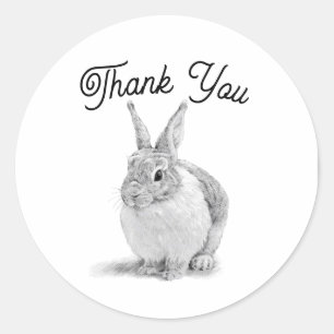 Rabbit Thank You Classic Round Sticker