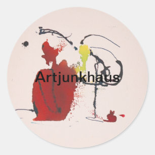 Rabbit Thatch Abstract Jeff Hankamer Artjunkhaus Classic Round Sticker