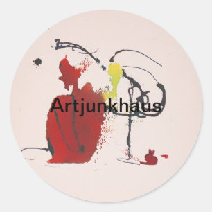 Rabbit Thatch Abstract Jeff Hankamer Artjunkhaus Classic Round Sticker