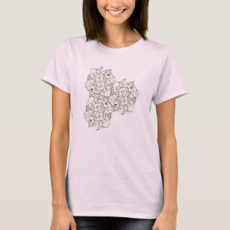 Rabbit Tile Tessellation (AL_BW) T-Shirt