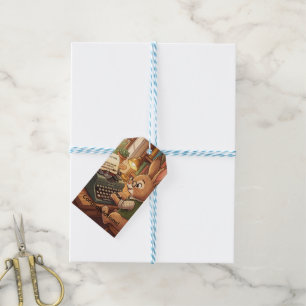 Rabbit Typing in a Retro Typewriter Personalise Gift Tags