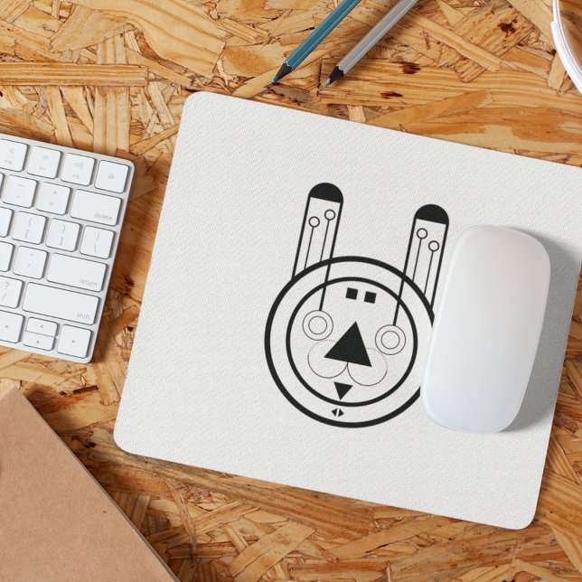 Rabbit Usagi Zodiac Sign Mouse Mat (Add a touch of zodiac charm to your desk with this sleek Usagi Rabbit mousepad.)