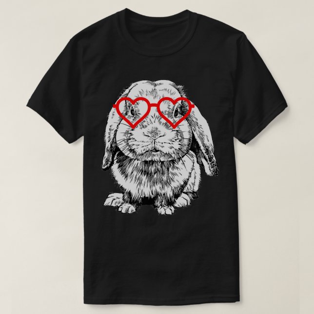 Rabbit Valentines Day Bunny Holland Lop Mum Animal T-Shirt (Design Front)
