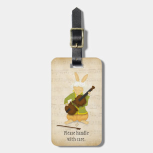 Rabbit Violinist Music Instrument Case Name ID Tag