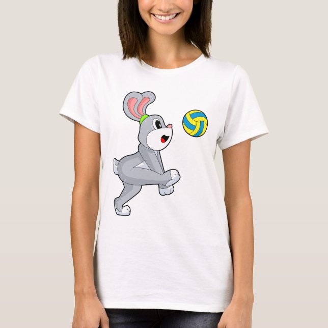 Rabbit Volleyball player Volleyball Sports T-Shirt (Front)