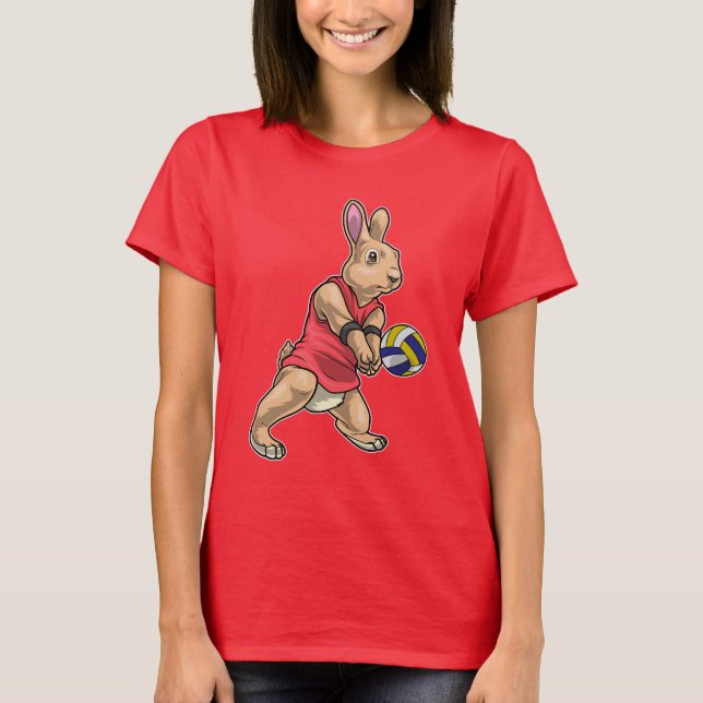 Rabbit Volleyball player Volleyball T-Shirt (Front)