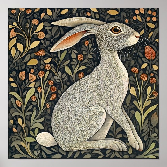 Rabbit Wall Art Wildlife Animal Poster  (Front)