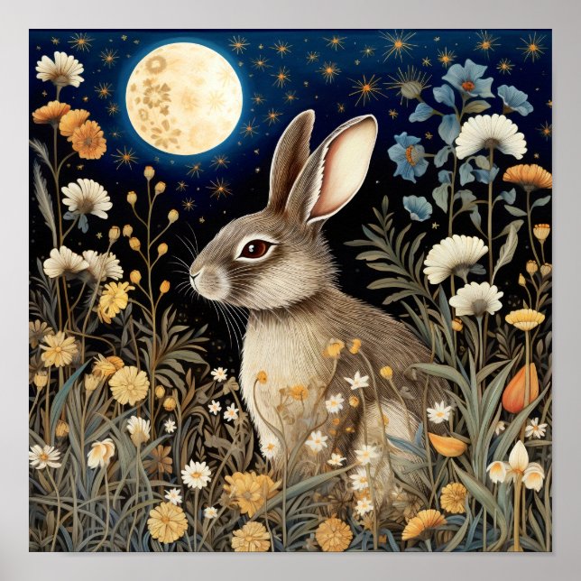 Rabbit Wall Art Wildlife Animal Poster  (Front)